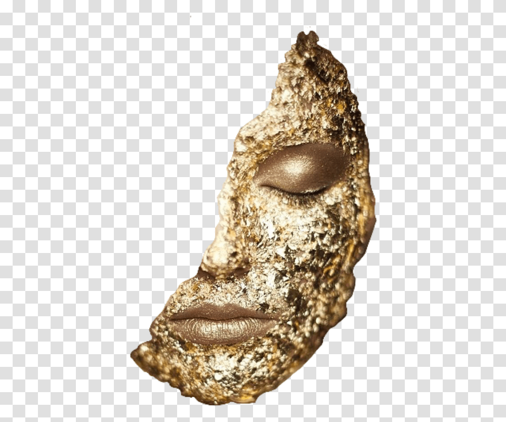Metallic Texture Gold Foil Make Up 4229461 Vippng Maquillage Moitie De Visage, Animal, Invertebrate, Seashell, Sea Life Transparent Png