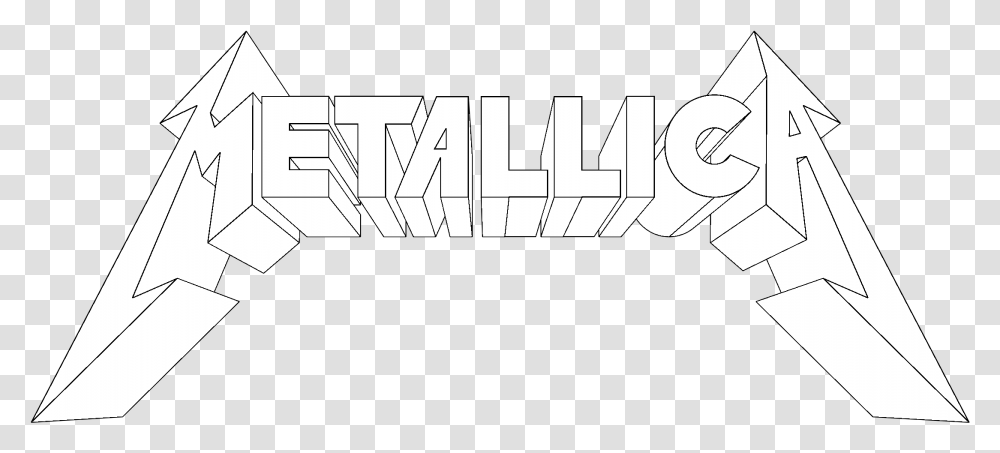 Metallica Drawing White Sketch, Text, Outdoors, Bulldozer, Nature Transparent Png