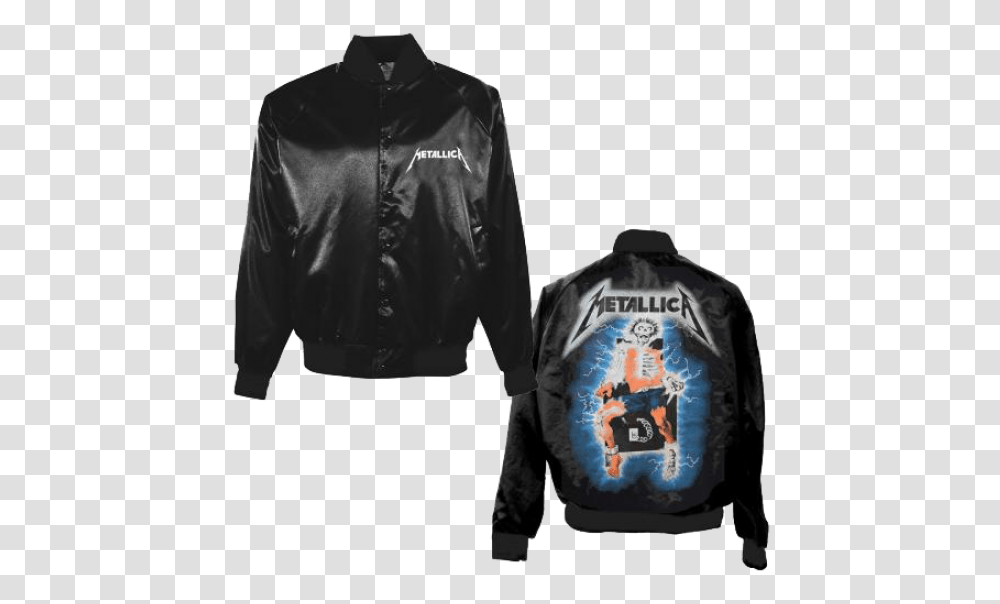 Metallica Satin Jacket Metallica Ride The Lightning, Clothing, Apparel, Coat, Leather Jacket Transparent Png