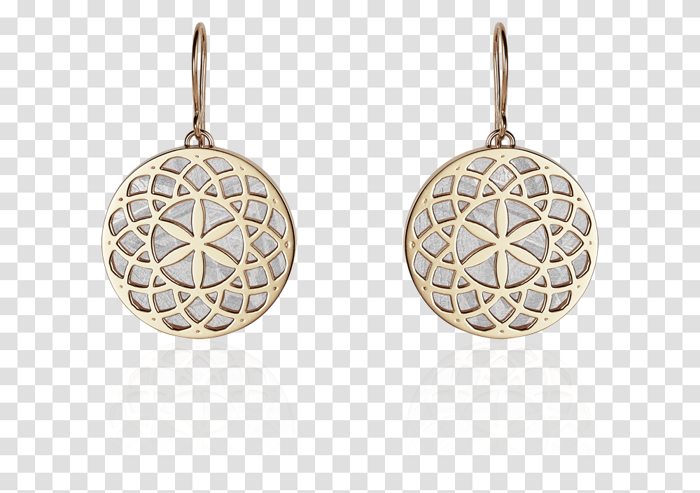 Meteorite Crop Circle Rosette Earrings In Yellow Gold Earrings, Accessories, Accessory, Jewelry, Pendant Transparent Png