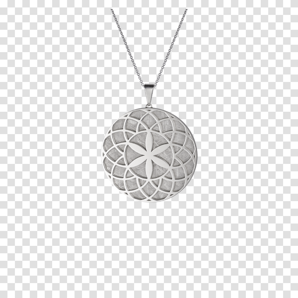Meteorite Crop Circle Rosette Pendant In Silver, Accessories, Accessory, Jewelry, Necklace Transparent Png