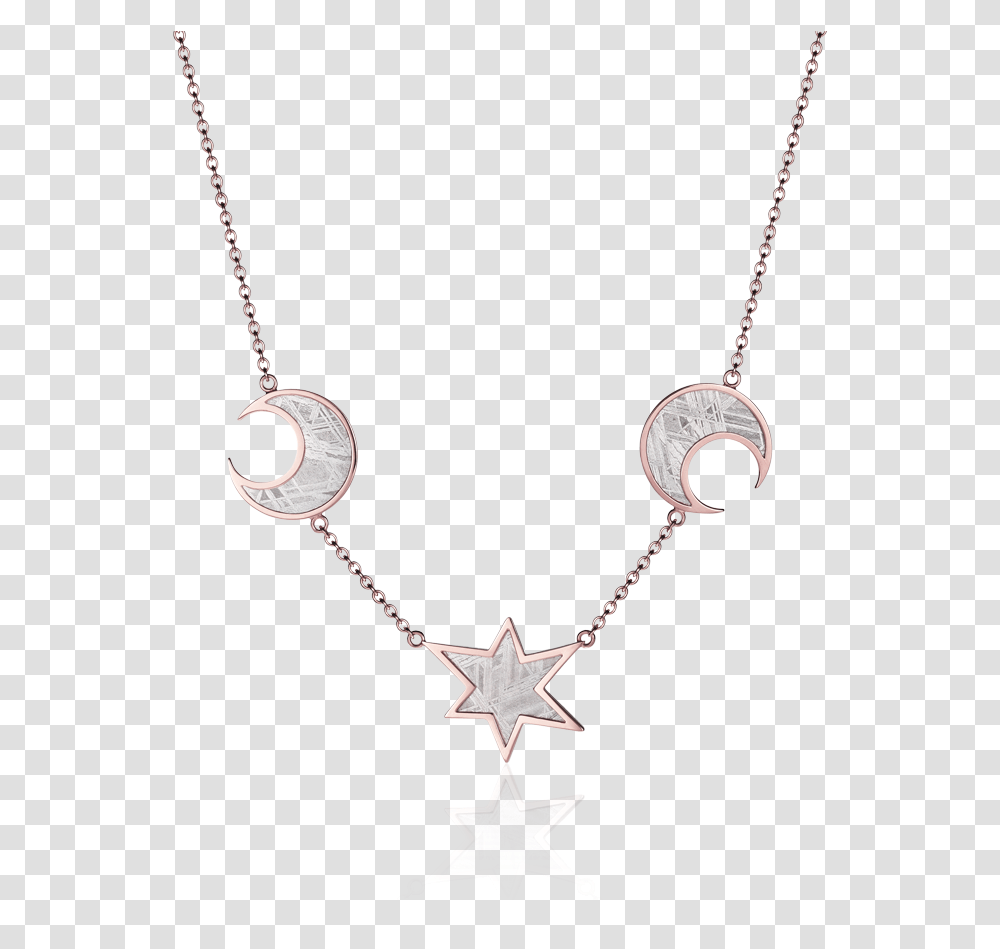 Meteorite Moons And Star Necklace In Red Gold Necklace, Jewelry, Accessories, Accessory, Pendant Transparent Png