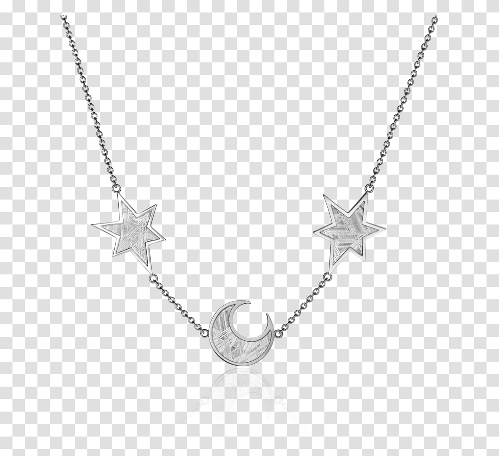 Meteorite Stars And Moon Necklace In Silver Moon Necklace, Jewelry, Accessories, Accessory, Pendant Transparent Png