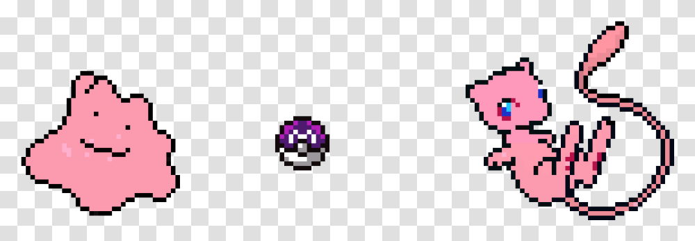 Mewdittoand A Master Ball Pixel Art Pokemon Mew, Cross, Pac Man, Minecraft Transparent Png
