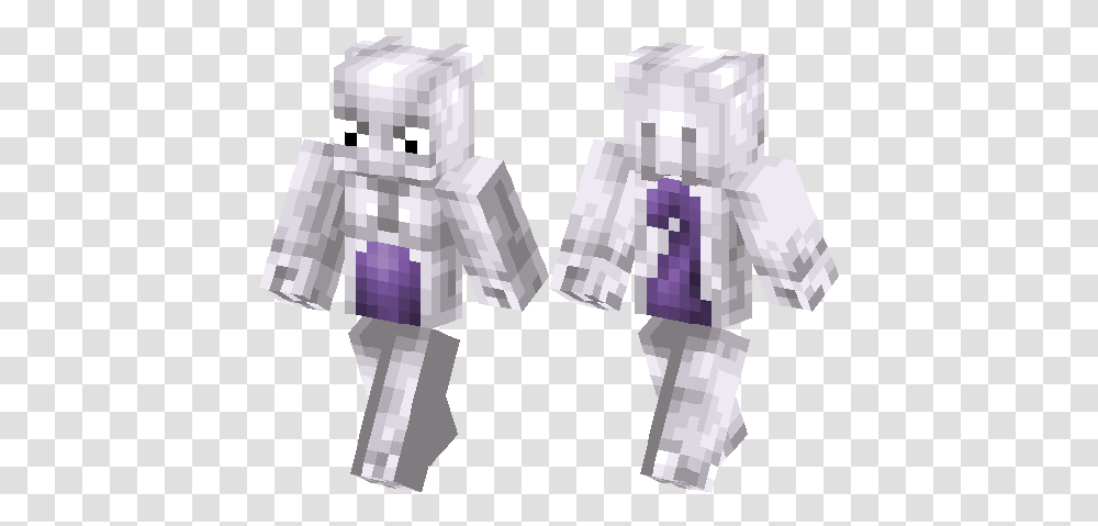 Mewtwo From The Pokemon Series Minecraft Skin Hub Minecraft Pe Pokemon Skins Download, Robot, Crystal, Silver, Platinum Transparent Png