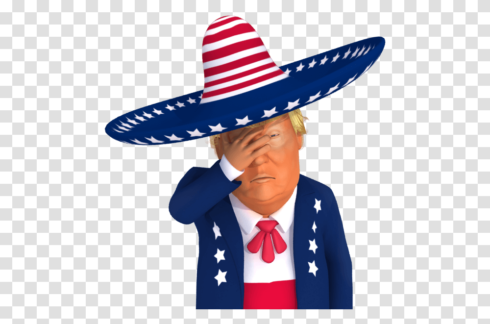 Mexican Caricature Trump, Apparel, Sombrero, Hat Transparent Png