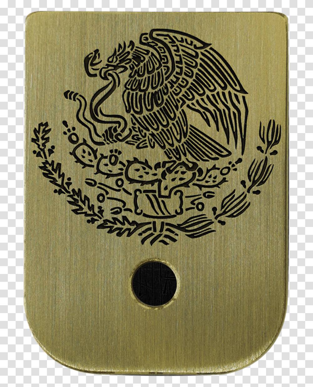 Mexican Eagle Brass Brushed Finish Mag Plate Mexican Independence Day Artwork, Handwriting, Calligraphy, Rug Transparent Png