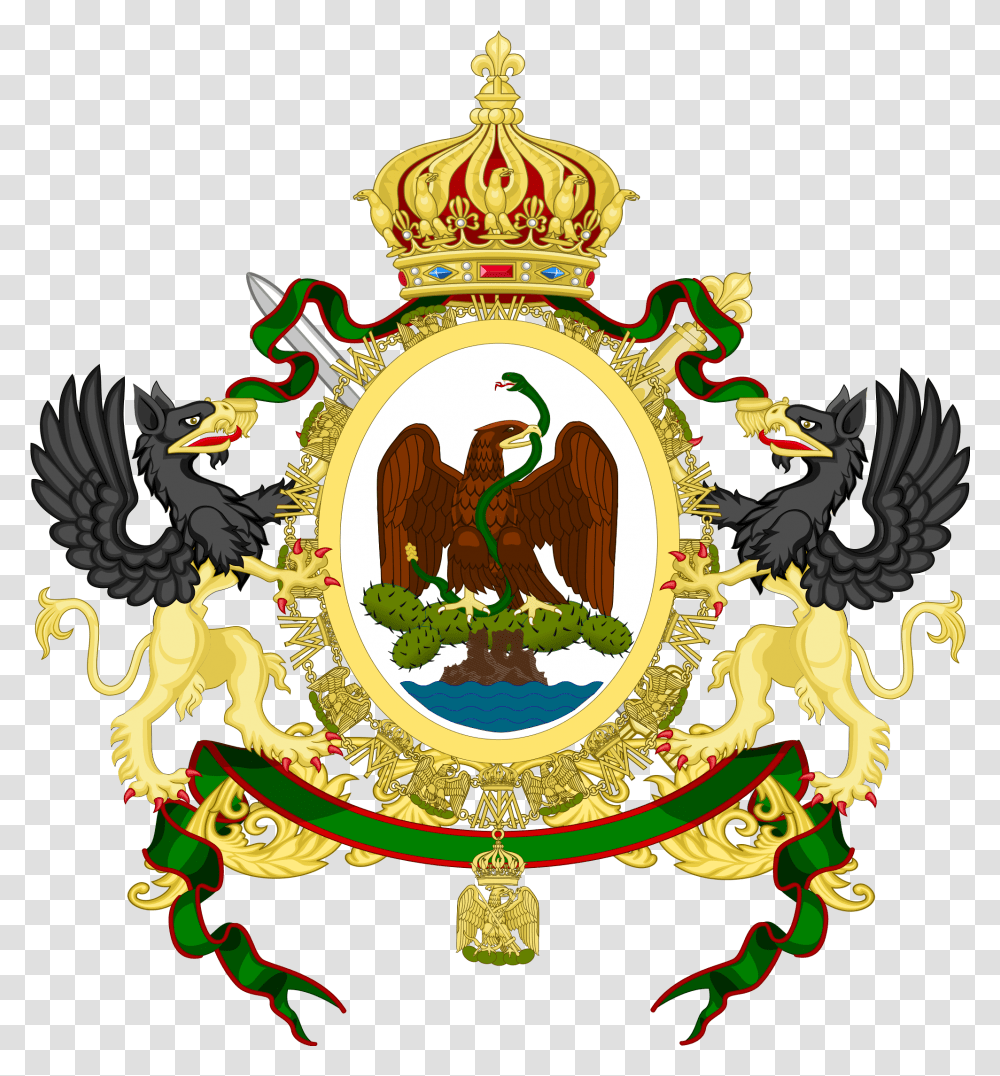 Mexican Empire Coat Of Arms Clipart Mexican Empire Coat Of Arms, Symbol, Emblem, Logo, Trademark Transparent Png