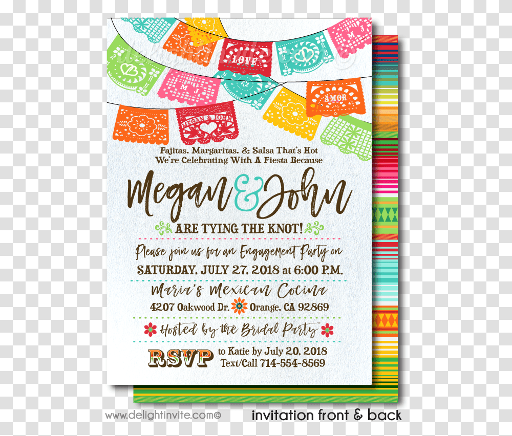 Mexican Fiesta Flags Mexican Couples Shower Invitation, Poster, Advertisement, Flyer, Paper Transparent Png
