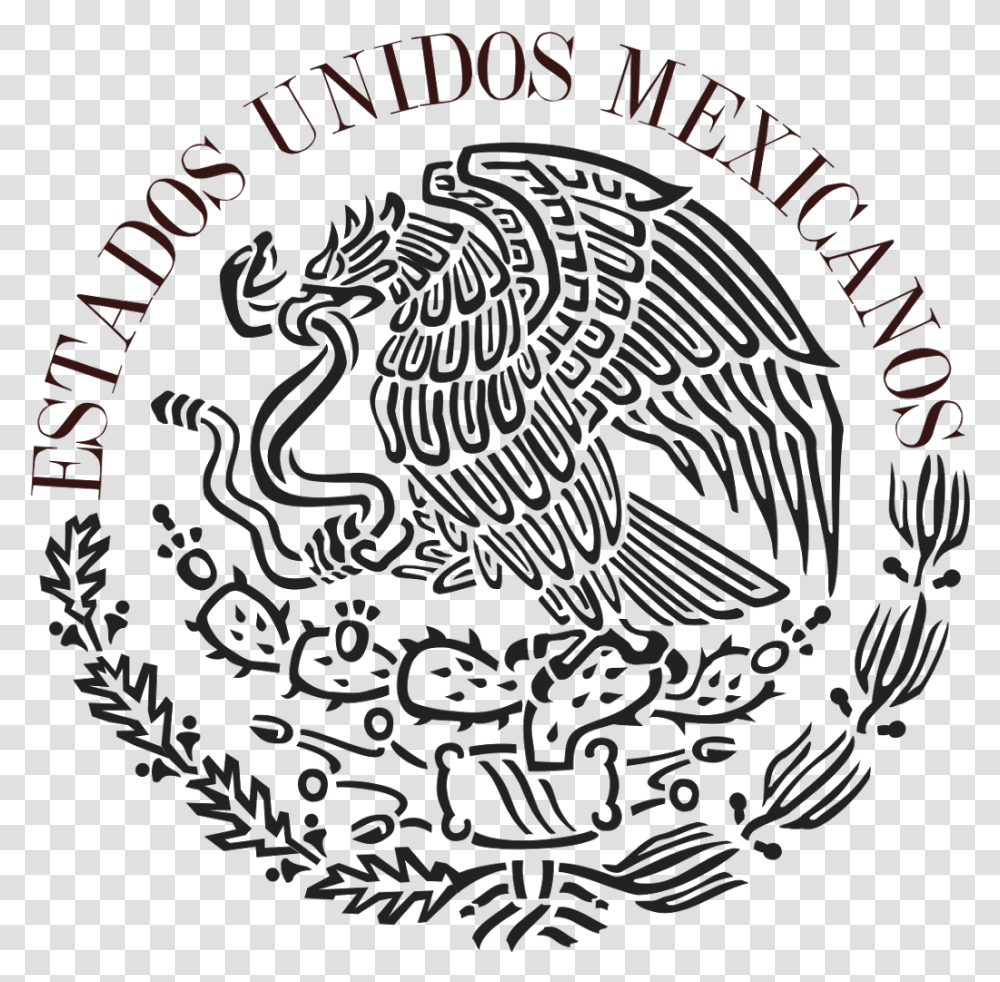 Mexican Flag Eagle Black And White, Plant, Meal Transparent Png