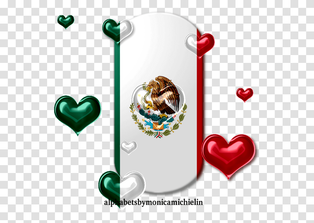 Mexican Flag Postage Stamp, Heart, Label, Alphabet Transparent Png