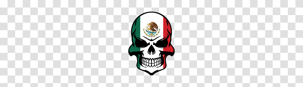 Mexican Flag Skull Cool Day Of The Dead Skull, Emblem, Stencil, Poster Transparent Png