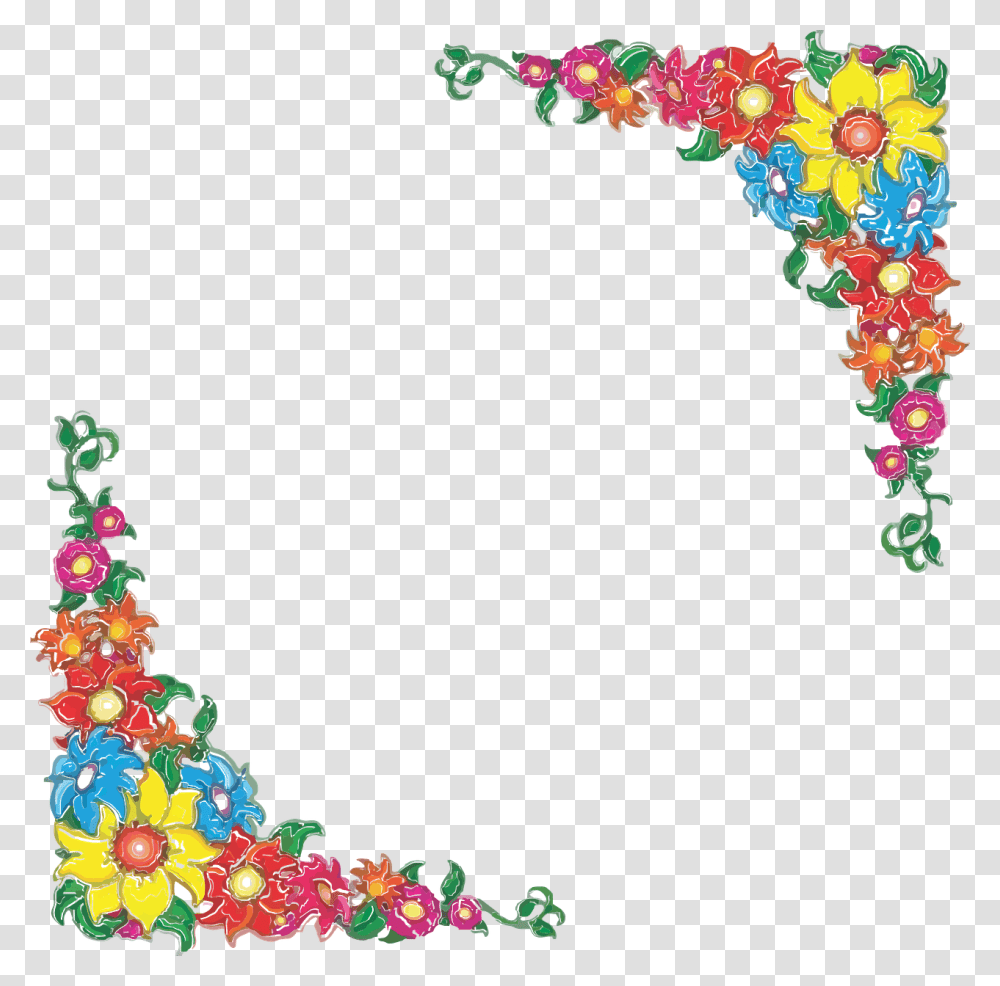 Mexican Flower Clipart Border, Floral Design, Pattern Transparent Png
