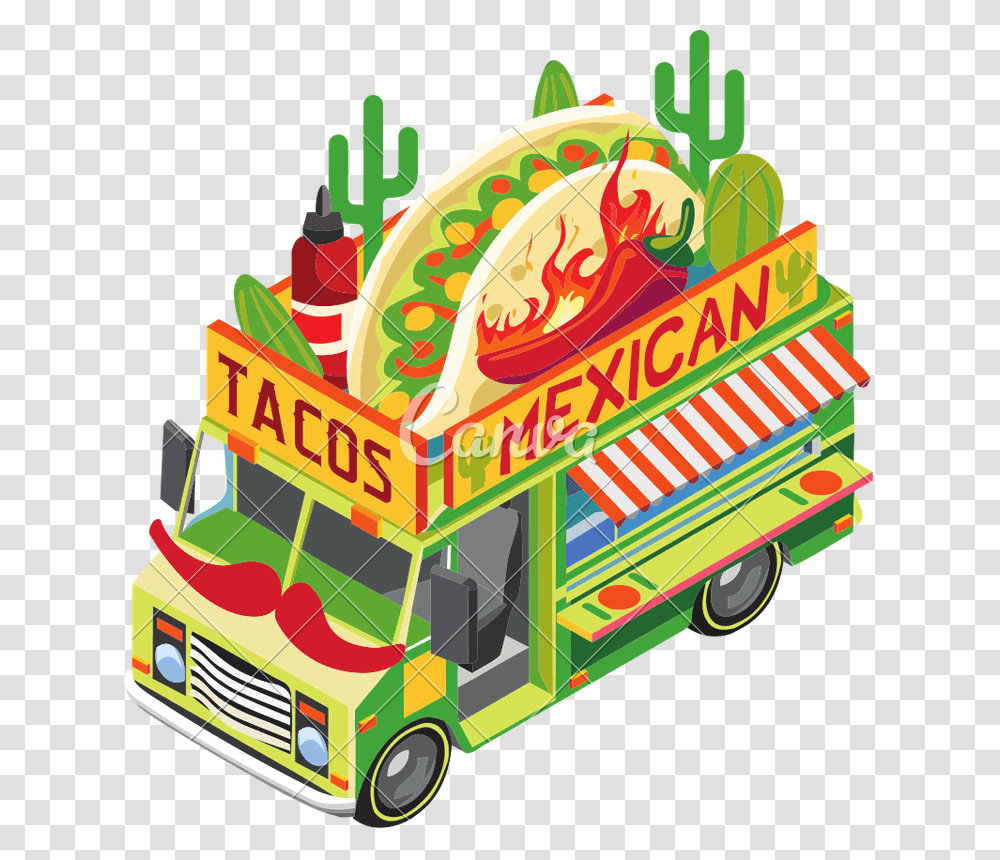 Mexican Food Truck Mexico, Fire Truck, Vehicle, Transportation, Bus Transparent Png