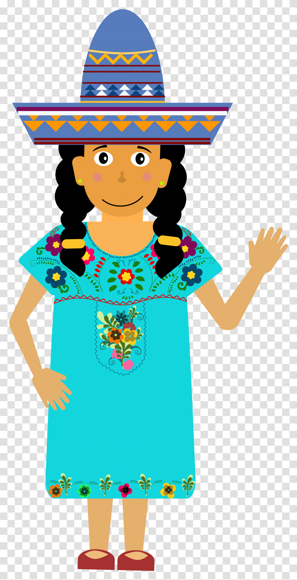 Mexican Hat Cartoon, Apparel, Pattern, Person Transparent Png