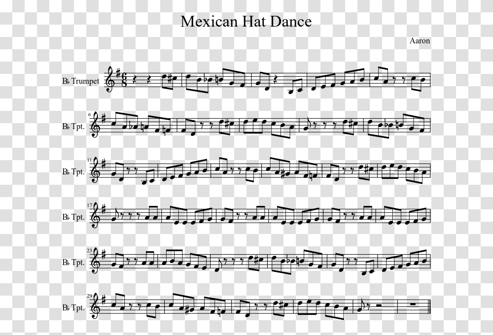 Mexican Hat Dance Sheet Music, Gray, World Of Warcraft Transparent Png