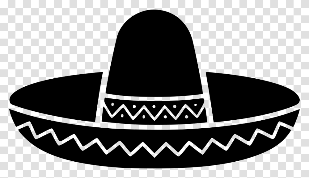 Mexican Hat Sombrero Clipart Black And White, Apparel, Baseball Cap, Cowboy Hat Transparent Png
