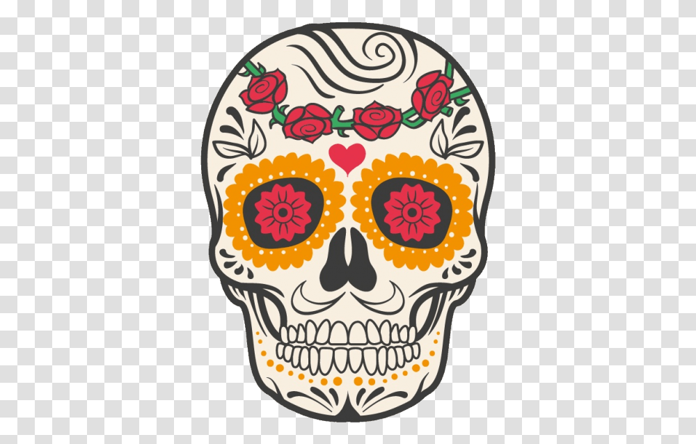 Mexican Skull, Label, Floral Design, Pattern Transparent Png