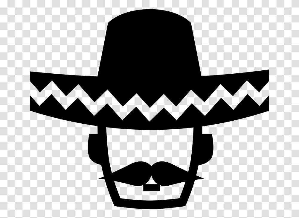 Mexican Sombrero Clipart Black And White, Apparel, Hat, Rug Transparent Png
