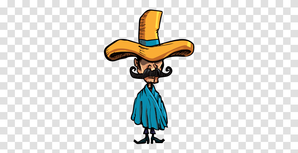 Mexican With Sombrero Caricatura De Mexicano, Apparel, Person, Human Transparent Png