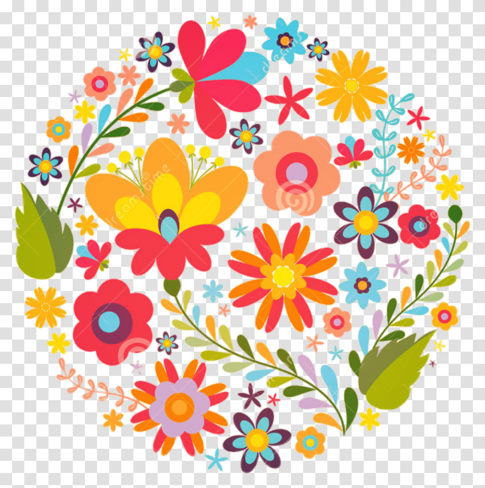 Mexico Beautiful Colorful Mexican Flower Clipart Free, Floral Design, Pattern, Rug Transparent Png