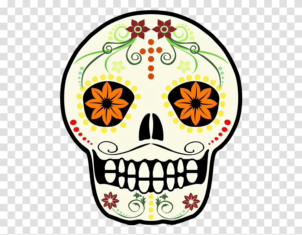 Mexico Bones, Label, Floral Design Transparent Png