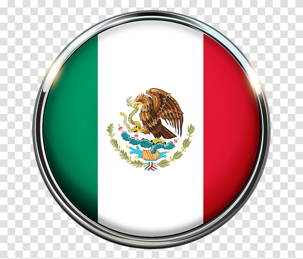 Mexico Flag Circle, Logo, Disk, Emblem Transparent Png