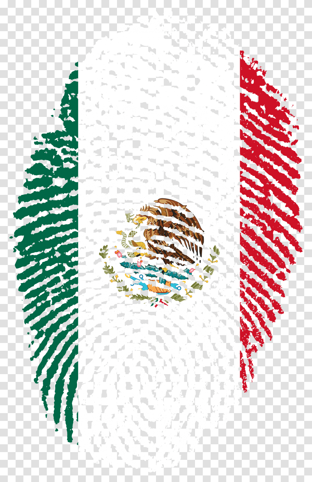 Mexico Flag Fingerprint Bandera De Mexico Huella, Rug, Word Transparent Png