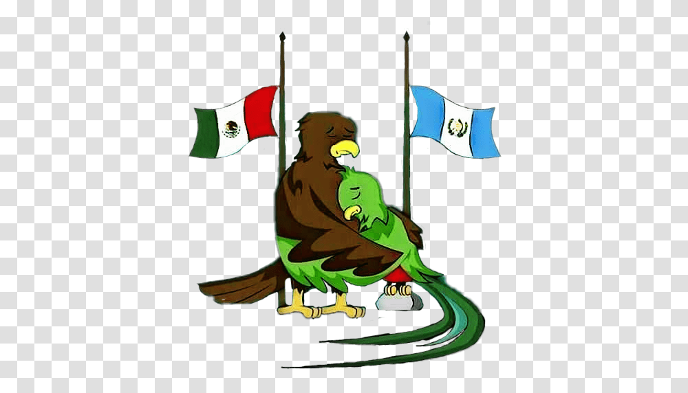 Mexico Guatemala Union Volcandefuego Flag, Symbol, Person, Text, Animal Transparent Png