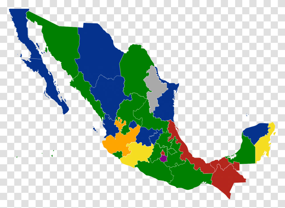 Mexico Map Outline Political Party Mexico State 2018, Land, Outdoors, Nature, Sea Transparent Png