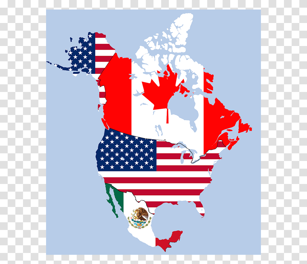 Mexico United States And Canada, Flag, American Flag, Advertisement Transparent Png