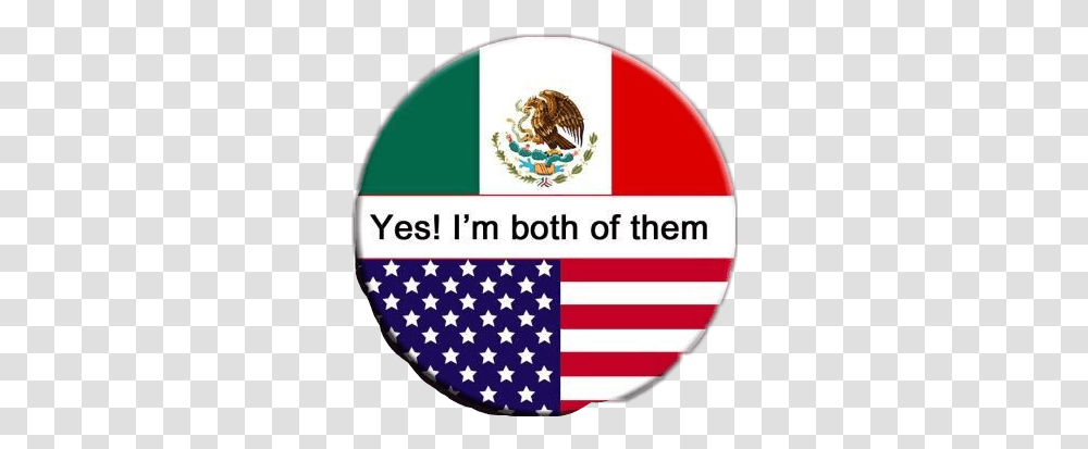 Mexico Usa Flag Sticker By Diyjanet Mexico Flag, Logo, Symbol, Trademark, Badge Transparent Png