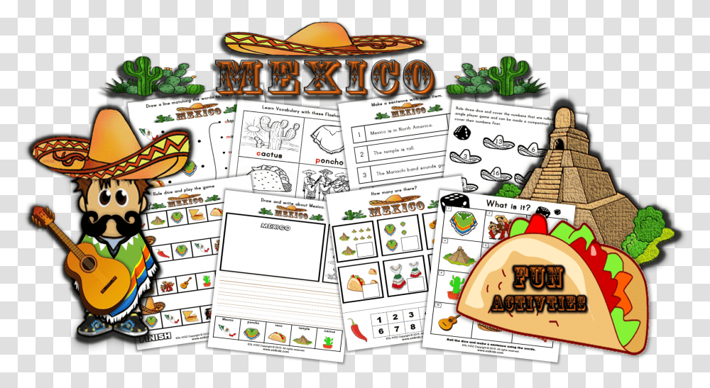 Mexico Worksheets, Guitar, Musical Instrument, Poster Transparent Png
