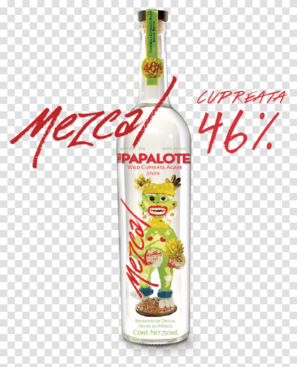 Mezcal 46 Tres Papalote Mezcal Review, Liquor, Alcohol, Beverage, Drink Transparent Png