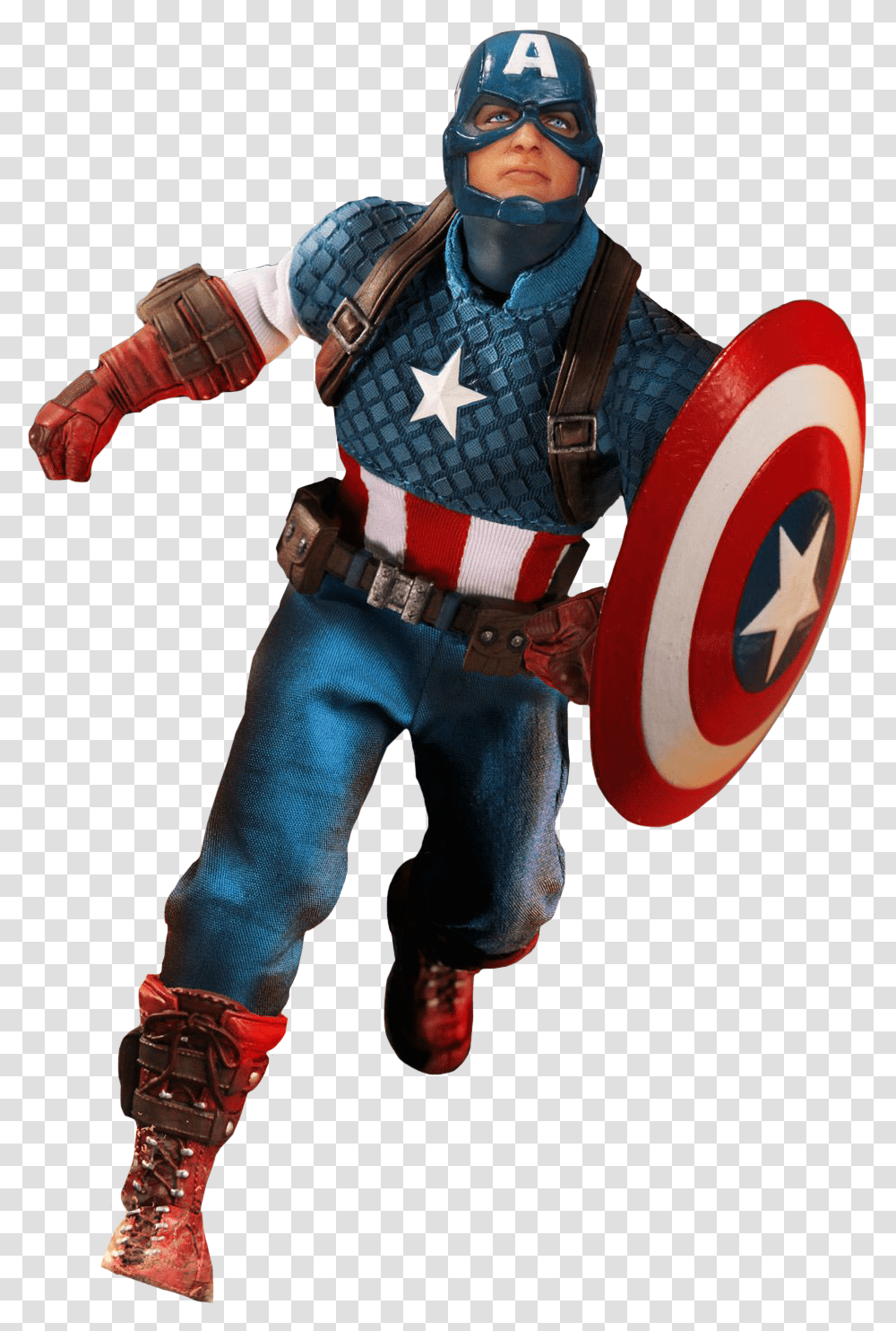 Mezco Captain America, Person, Human, Armor, Figurine Transparent Png