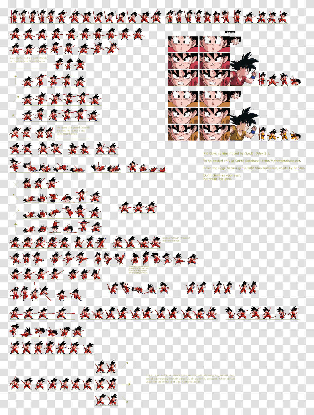Mfg Shin Butouden Sprite Rips By God Dragon Ball Mugen Sprite Sheet, Text, Super Mario, Alphabet Transparent Png