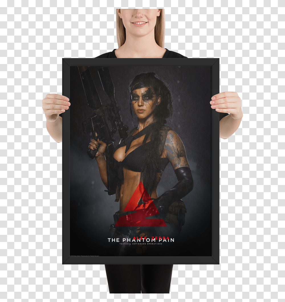 Mgsv Quiet Framed Poster Poster, Person, Hand, Advertisement Transparent Png