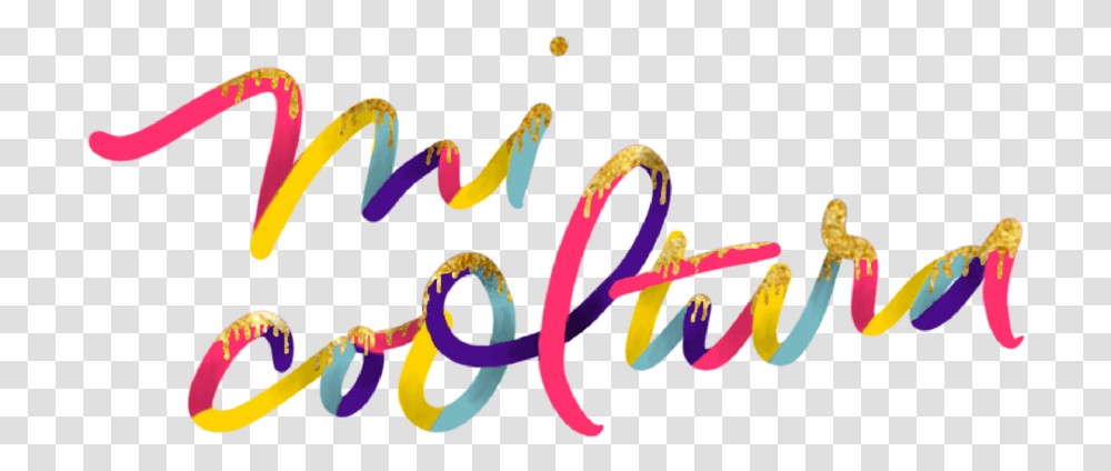 Mi Cooltura Main Logo, Handwriting, Calligraphy, Confetti Transparent Png