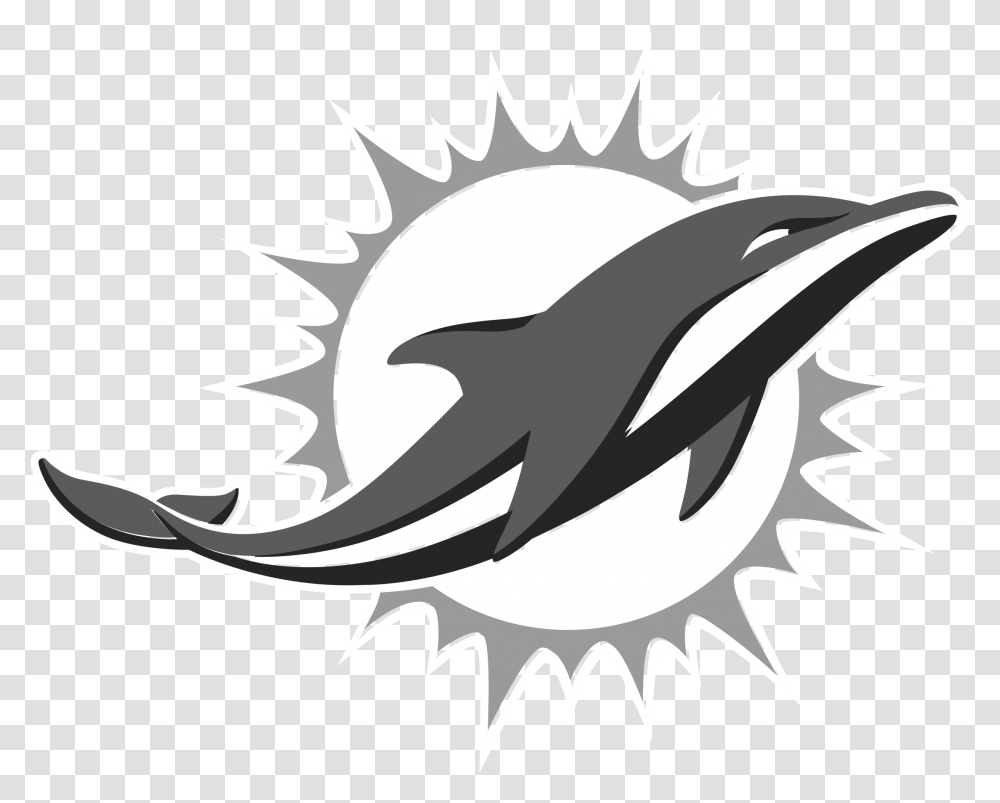 Miami Dolphins Logo Black And White Miami Dolphins Logo 2019, Dragon, Stencil, Machine Transparent Png