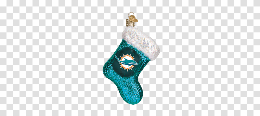 Miami Dolphins Stocking Ornament Old World Christmas, Christmas Stocking, Gift, Snowman, Winter Transparent Png