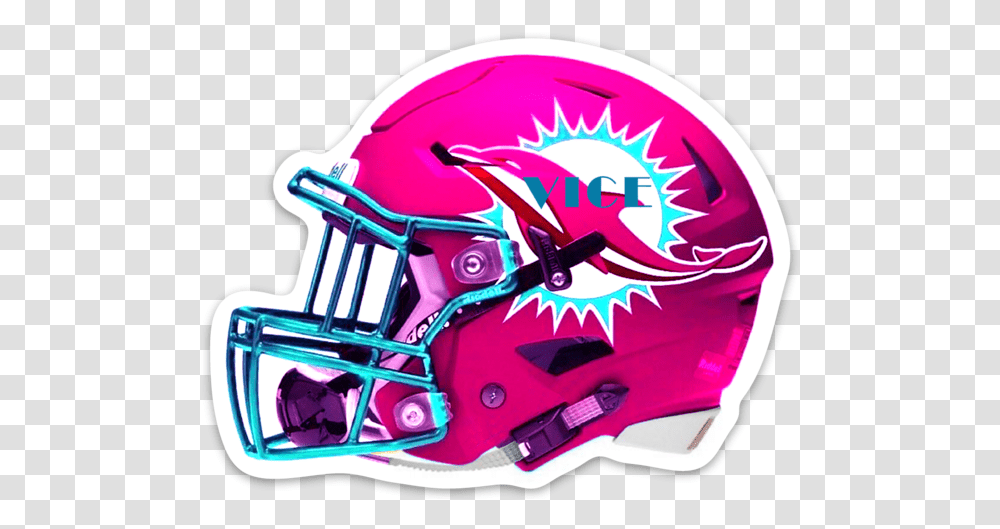 Miami Dolphins Vice Theme Type Notre Dame Football Helmets, Clothing, Apparel, American Football, Team Sport Transparent Png