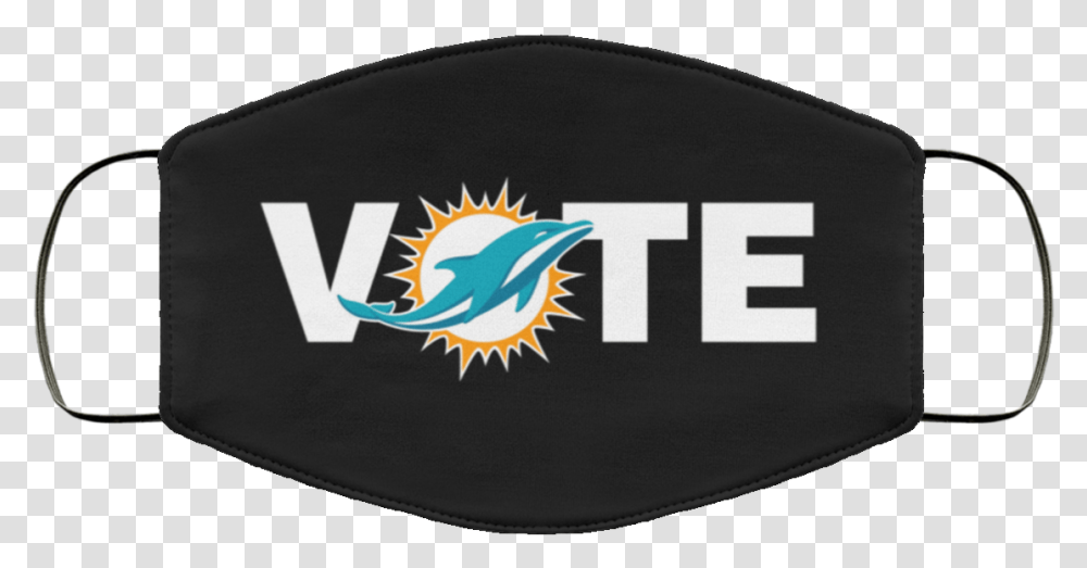 Miami Dolphins Vote Cloth Face Mask Emblem, Label, Text, First Aid, Symbol Transparent Png