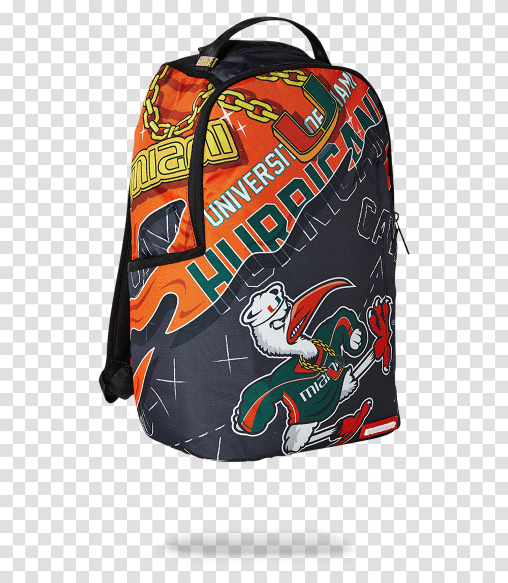 Miami Hurricanes Sprayground Backpack, Outdoors, Label Transparent Png