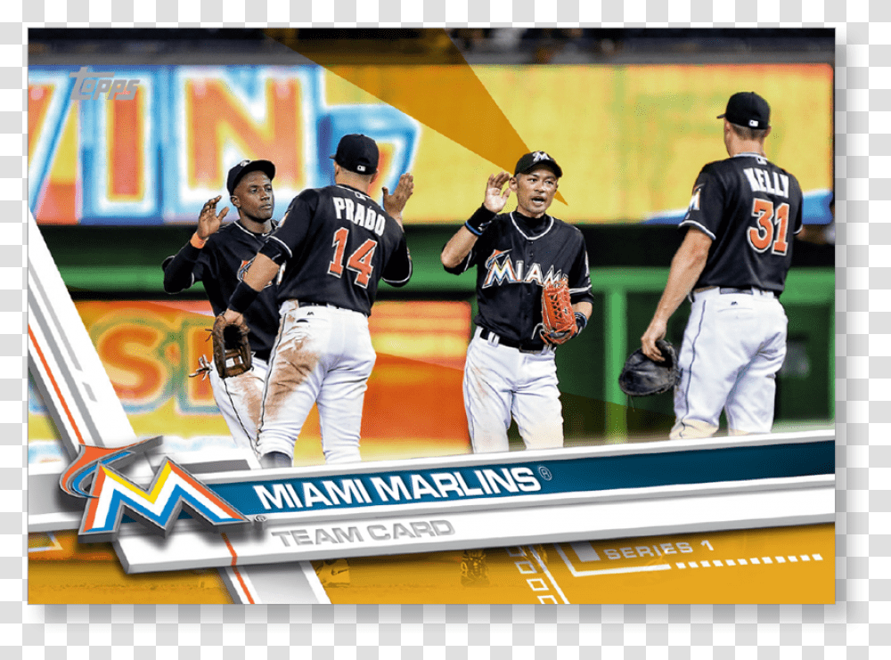 Miami Marlins 2017 Topps Baseball Series 1 Team Cards Team, Person, Human, People Transparent Png