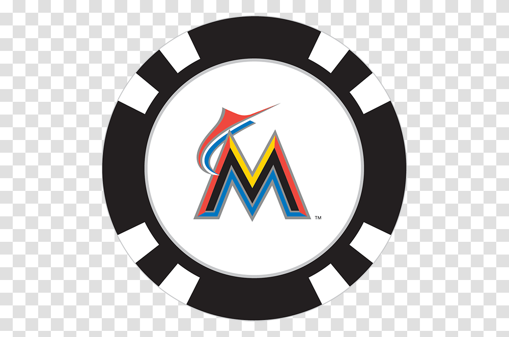 Miami Marlins Poker Chip Ball Marker, Emblem, Logo, Trademark Transparent Png