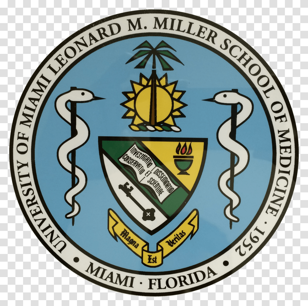 Miami Med Seal University Of Miami Seal, Logo, Trademark, Badge Transparent Png