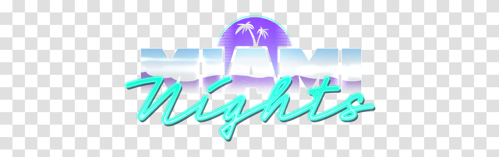 Miami Nights Cod Tracker Horizontal, Text, Graphics, Art, Purple Transparent Png