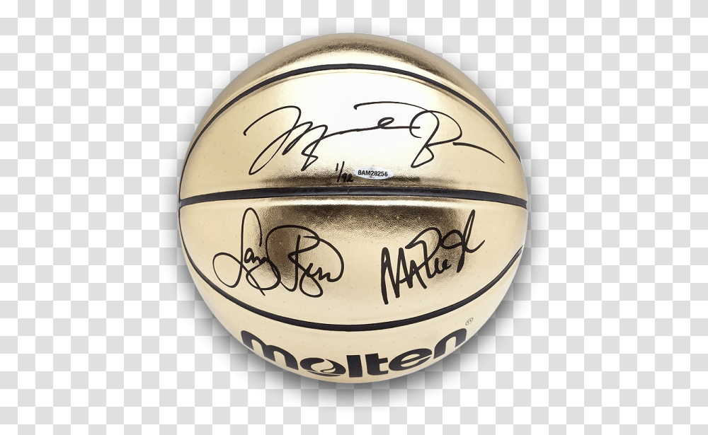 Michael Jordan Signed Gold Basketball Michael Jordan Signed Gold Ball, Helmet, Clothing, Apparel, Team Sport Transparent Png