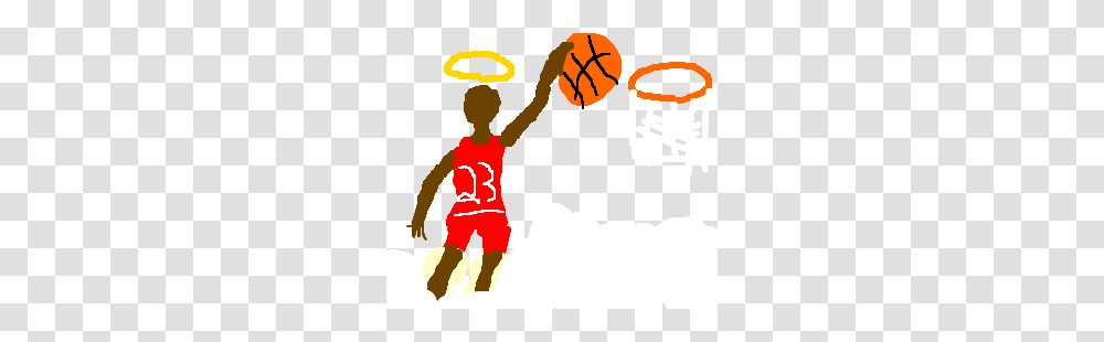 Michael Jordan Slam Dunks His Way In To Heaven Drawing, Person, People, Sport, Team Sport Transparent Png