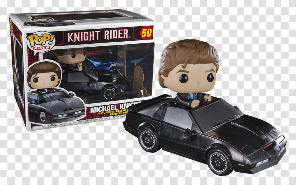 Michael Knight With Kitt Pop Rides Vinyl Figure Knight Rider Funko Pop, Toy, Wheel, Machine, Car Transparent Png